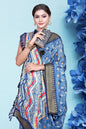 Hightex Color Block, Geometric Print Daily Wear Silk Blend, Jacquard Saree