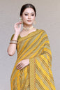 Bollywood Geometric printed chiffon satin border saree